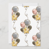 Invitation Ballons Gold Rose de la partie de retraite (Dos)