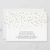 Invitation Ballons Gold & Sage | Fête du 1er anniversaire du  (Dos)