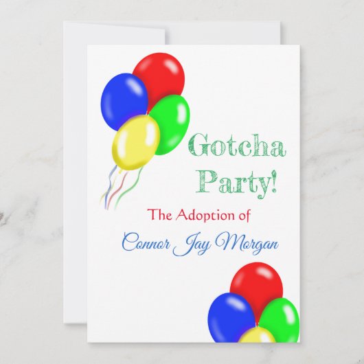 Invitation "ballons gonflables" (Devant)