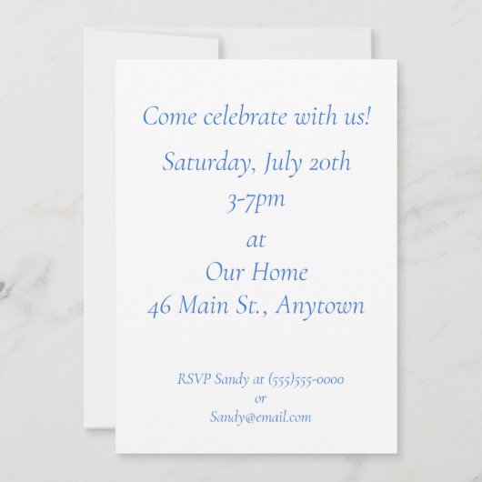 Invitation "ballons gonflables"  (Dos)