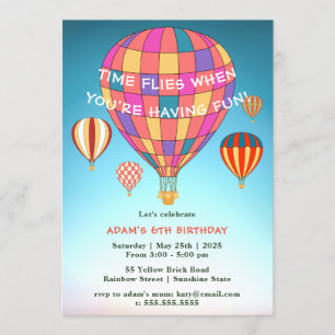 Invitation Ballons Hotair Anniversaire
