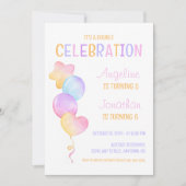 Invitation Ballons Lumineux Et Colorés Anniversaire (Devant)