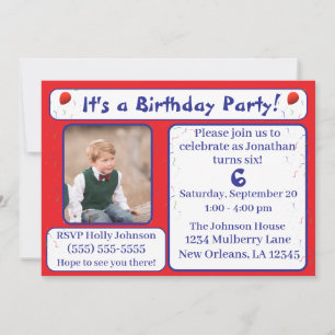 Invitation Ballons lumineux et Confetti Anniversaire