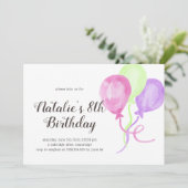 Invitation Ballons lumineux | TOUT ÂGE Anniversaire Photo dos (Debout devant)