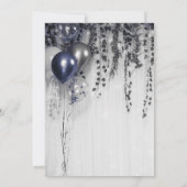 Invitation Ballons métalliques d'argent bleu Baby shower ivoi (Dos)