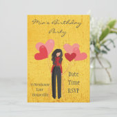 Invitation Ballons mignon blanc entre ou ado fille Party (Debout devant)