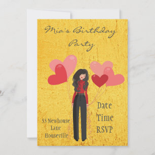 Invitation Ballons mignon blanc entre ou ado fille Party