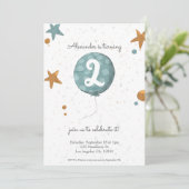 Invitation Ballons mignons Anniversaire de deux ans (Debout devant)