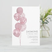 Invitation ballons mignons photo anniversaire (Debout devant)