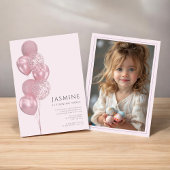Invitation ballons mignons photo anniversaire