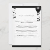 Invitation Ballons noirs et blancs Formel 21e anniversaire (Dos)