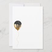 Invitation Ballons noirs et dorés Baby Shower par la Poste (Dos)