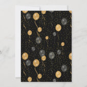 Invitation Ballons noirs et or élégants pour photo de remise  (Dos)