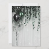 Invitation Ballons noirs verts Ivy Jungle Party Sweet 16 (Dos)