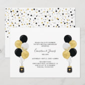 Invitation Ballons Or et Noir 50e Anniversaire de Mariage (Devant / Derrière)