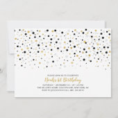 Invitation Ballons or et noir | Fête du 1er anniversaire du g (Dos)