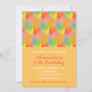Invitation Ballons orange simples vintage 97e anniversaire