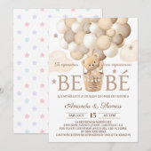 Invitation Ballons Ours Fête Prénatale Espagnole (Devant / Derrière)
