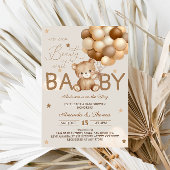 Invitation Ballons Ours Teddy Bearly Wait Boho Baby shower