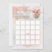 Invitation Ballons Ours Teddy Bingo Baby shower Fille Rose (Devant)