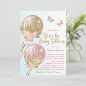 Invitation Ballons Papillons Convid Drive Par Baby shower (Debout devant)