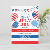 Invitation Ballons patriotiques 4 juillet parti BBQ (Debout devant)