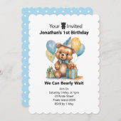 Invitation ballons personnalisés 1er anniversaire (Devant / Derrière)