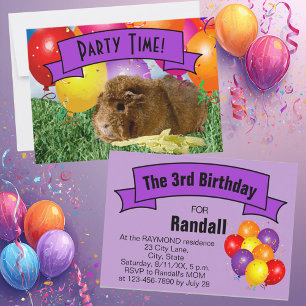 Invitation Ballons pour la 3ème fête d'anniversaire des enfan