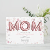 Invitation Ballons pour la fête des mères brunch moderne rose (Debout devant)