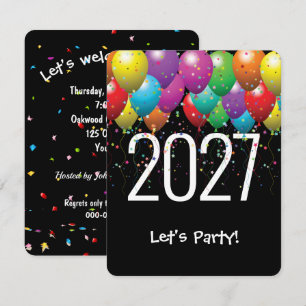 Invitation Ballons pour la fête du Nouvel An 2027