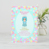 Invitation Ballons pour les 3 ans d'une fille (Debout devant)
