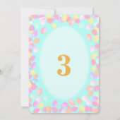 Invitation Ballons pour les 3 ans d'une fille (Dos)