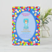 Invitation Ballons pour les 3 ans d'une fille (Debout devant)