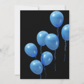 Invitation Ballons raffinés espagnols bleus noirs 90e anniver (Dos)