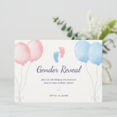 Invitation Ballons rose bleu Dévoilement du genre (Debout devant)