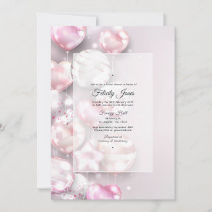 Invitation Ballons Rose et Or Rose pour Enterrement de Vie de