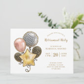 Invitation Ballons Rose Gold Silver Gold (Debout devant)