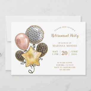 Invitation Ballons Rose Gold Silver Gold