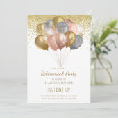 Invitation Ballons Rose Gold Silver Gold (Debout devant)