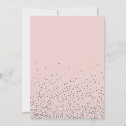 Invitation Ballons rose or Parties scintillant argent  douce  (Dos)