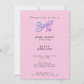 Invitation Ballons rose sweet sixteen (Dos)