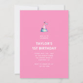 Invitation Ballons Roses 1er Anniversaire (Dos)