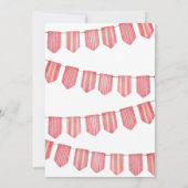 Invitation Ballons roses et bannière fête d'anniversaire (Dos)