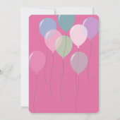 Invitation Ballons roses et étoiles Anniversaire (Dos)