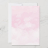 Invitation Ballons roses Ours Teddy Gold Stars Baptême (Dos)