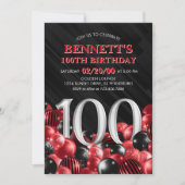 Invitation Ballons Rouge 100e anniversaire (Devant)