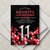 Invitation Ballons Rouge 11e anniversaire
