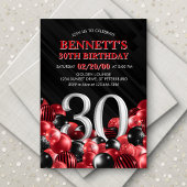 Invitation Ballons Rouge 30e anniversaire