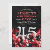 Invitation Ballons Rouge 45e anniversaire (Devant)