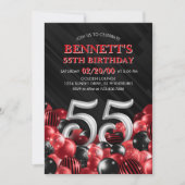 Invitation Ballons Rouge 55e anniversaire (Devant)